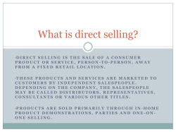 What is direct selling?