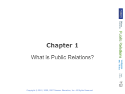 Chapter 1 What is Public Relations?