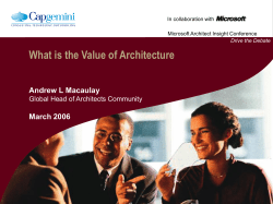 What is the Value of Architecture Andrew L Macaulay March 2006