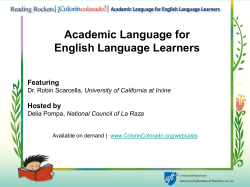 Academic Language for English Language Learners Featuring Hosted by