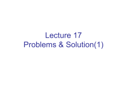 Lecture 17 Problems &amp; Solution(1)