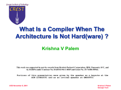 What Is a Compiler When The Architecture Is Not Hard(ware) ?