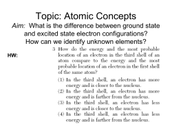 Topic: Atomic Concepts Aim: and excited state electron configurations?