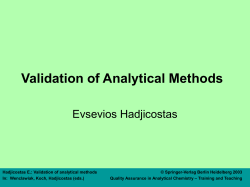 Validation of Analytical Methods Evsevios Hadjicostas