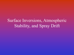 Surface Inversions, Atmospheric Stability, and Spray Drift