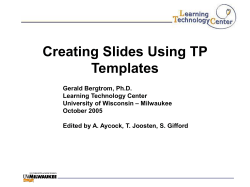 Creating Slides Using TP Templates