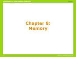 Chapter 8: Memory chapter 8