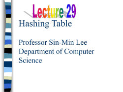 Hashing Table Professor Sin-Min Lee Department of Computer Science