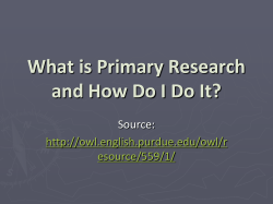 What is Primary Research and How Do I Do It? Source: