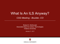 What Is An ILS Anyway? CSG Meeting - Boulder, CO
