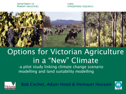 Options for Victorian Agriculture in a “New” Climate