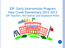 EIP: Early Intervention Program Haw Creek Elementary 2012-2013