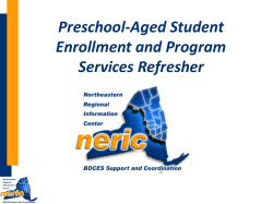Preschool-Aged Student Enrollment and Program Services Refresher