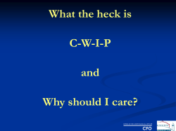 What the heck is C-W-I-P and Why should I care?