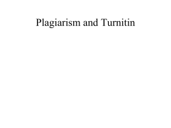 Plagiarism and Turnitin