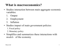 What is macroeconomics?