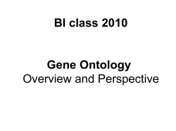 BI class 2010 Gene Ontology Overview and Perspective
