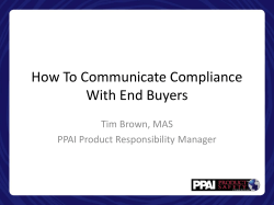 How To Communicate Compliance With End Buyers Tim Brown, MAS