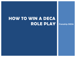 HOW TO WIN A DECA ROLE PLAY Frenship DECA