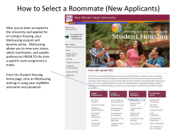 How to Select a Roommate (New Applicants)