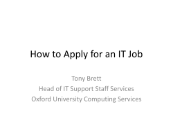 How to Apply for an IT Job Tony Brett