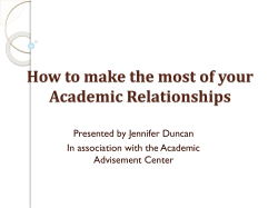 How to make the most of your Academic Relationships