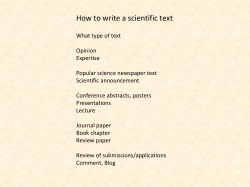How to write a scientific text