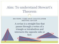 Aim: To understand Stewart’s Theorem