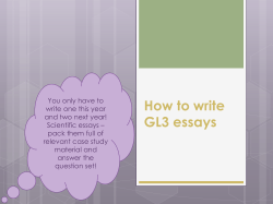 How to write GL3 essays