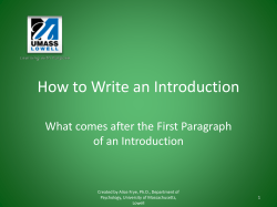 How to Write an Introduction What comes after the First Paragraph