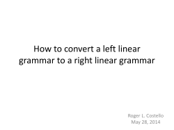 How to convert a left linear Roger L. Costello May 28, 2014