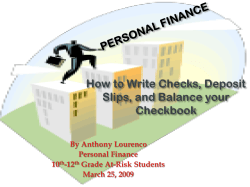 By Anthony Lourenco Personal Finance 10 -12