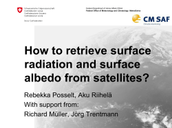 How to retrieve surface radiation and surface albedo from satellites?
