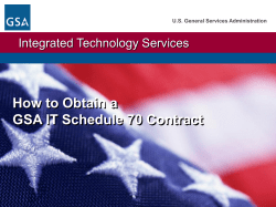 How to Obtain a GSA IT Schedule 70 Contract Integrated Technology Services