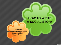HOW TO WRITE A SOCIAL STORY Created By: Teressa Feierabend, LSSP