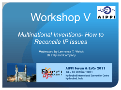 Workshop V Multinational Inventions- How to Reconcile IP Issues