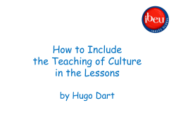 How to Include the Teaching of Culture in the Lessons by Hugo Dart