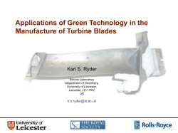 Applications of Green Technology in the Manufacture of Turbine Blades