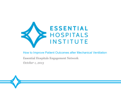 How to Improve Patient Outcomes after Mechanical Ventilation October 1, 2013