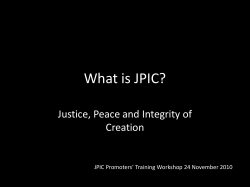What is JPIC? Justice, Peace and Integrity of Creation