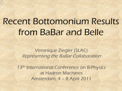 Recent Bottomonium Results from BaBar and Belle Representing the BaBar Collaboration