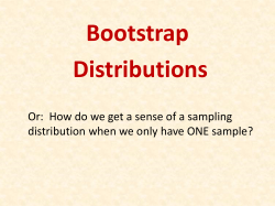 Bootstrap Distributions Or:  How do we get a sense of a... distribution when we only have ONE sample?