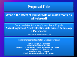 Proposal Title white bread? Submitting School: New Explorations into Science, Technology