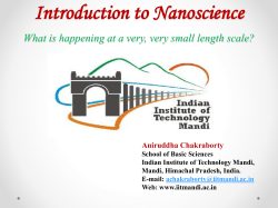 Introduction to Nanoscience Aniruddha Chakraborty
