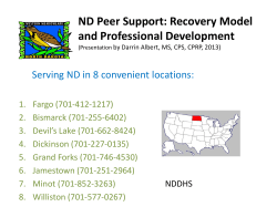 ND Peer Support: Recovery Model and Professional Development