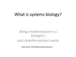 What is systems biology? Being a mathematician in a biologist’s