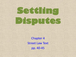 Settling Disputes Chapter 4 Street Law Text