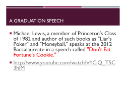 Michael Lewis, a member of Princeton's Class