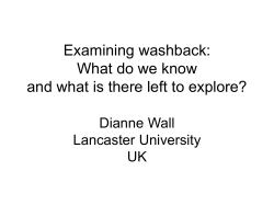 Examining washback: What do we know Dianne Wall