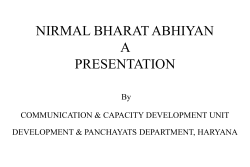 NIRMAL BHARAT ABHIYAN A PRESENTATION By